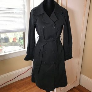 Theory trench coat belted black s